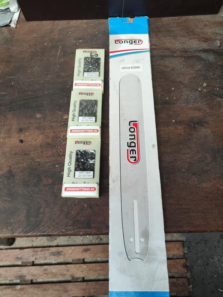 Zaagblad 63 cm  plus 3 kettingen 0.325, Ophalen