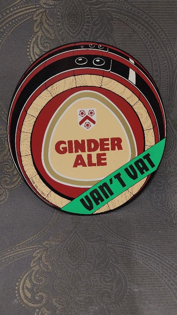 Plastieken reclame Ginder Ale Merchtem 1982, Ophalen of Verzenden, Zo goed als nieuw, Reclamebord