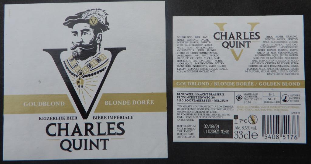 Étiquette de bière Charles Quint Brewery Haacht (9c9), Collections, Envoi, Utilisé