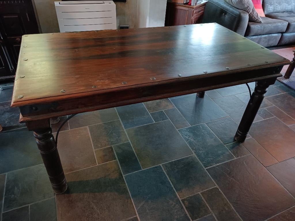 Houten eettafel - koloniale stijl, 150 à 200 cm, Cinq personnes ou plus, Koloniaal, Enlèvement