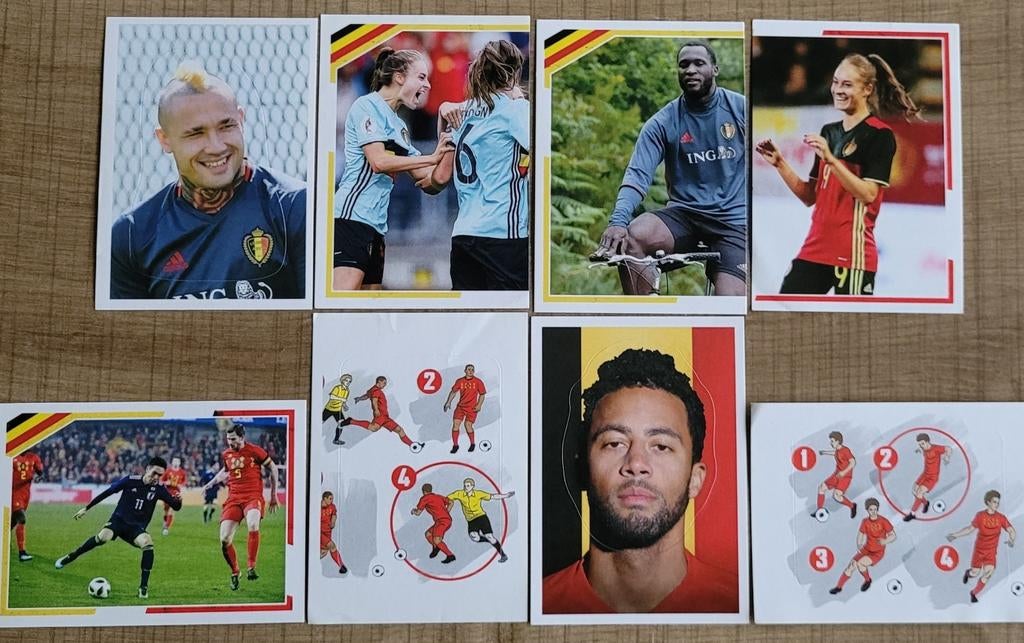 8 Panini stickers: Belgian Red Devils - We stick redtogether, Collections, Enlèvement ou Envoi, Comme neuf, Affiche, Image ou Autocollant