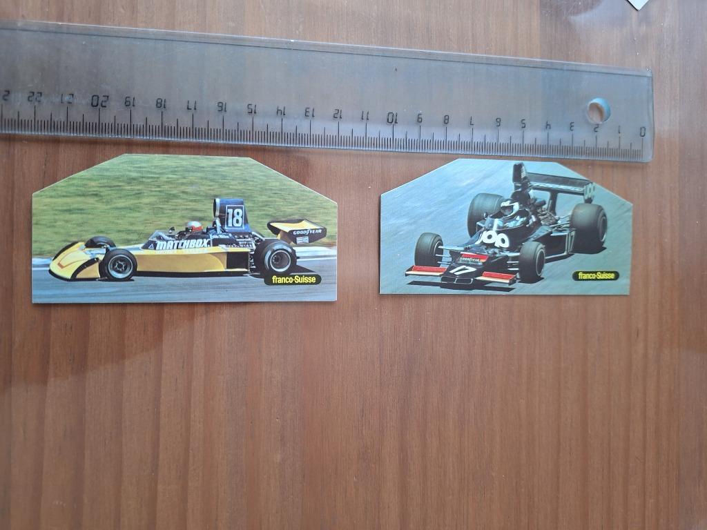 2 Vintage stickers Formule 1 1975 franco suisse, Collections, Enlèvement ou Envoi, Comme neuf, Voiture ou Moto