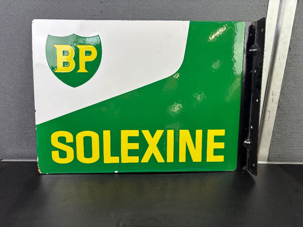 BP Solexine dubbelzijdig emaille reclamebord, Enlèvement ou Envoi, Comme neuf, Panneau publicitaire
