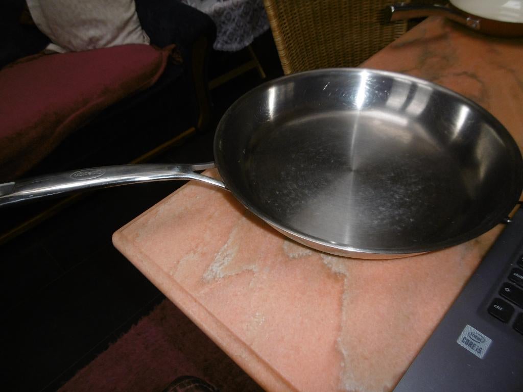 braadpan merk "Qdesign professional" diam 30 cm, Inox, Ophalen of Verzenden, Zo goed als nieuw, Keramische plaat