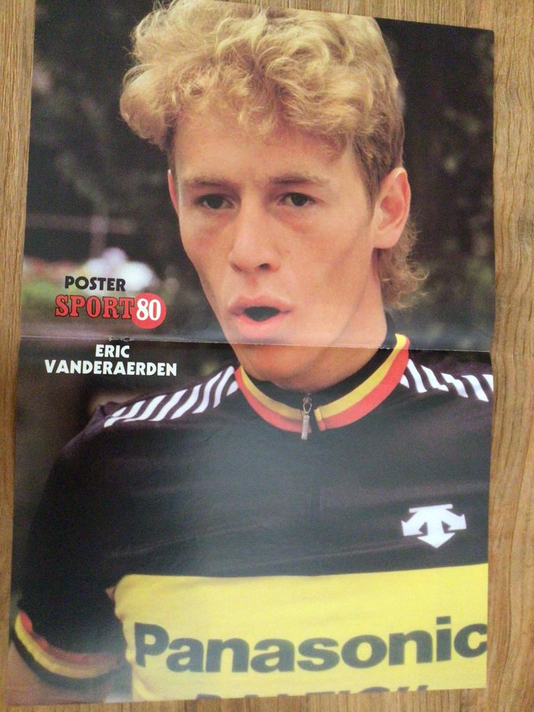 Wielerposter team panasonic eric vanderaerden, Verzenden, Zo goed als nieuw