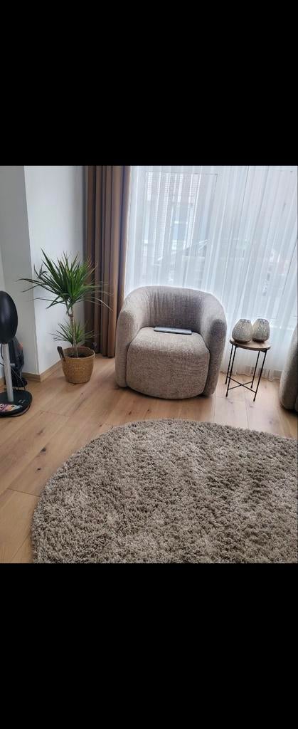 Licht beige en beige zetel, Ophalen, Minder dan 75 cm, Hoekbank, 300 cm of meer