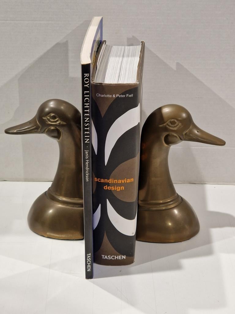 Art deco messing koper eend boekensteunen, Ophalen of Verzenden, Koper