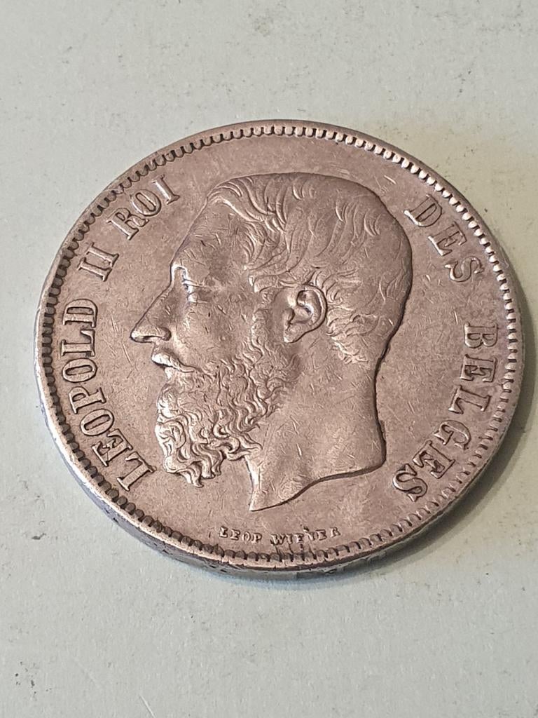 5 frank zilver leopold 2 prachtige munt van 1870, Ophalen, Zilver, Losse munt, Zilver