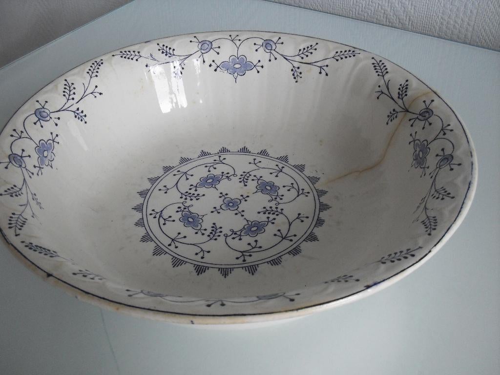ronde kom (wit met blauwe decoratie) Boch Meissen, Enlèvement ou Envoi