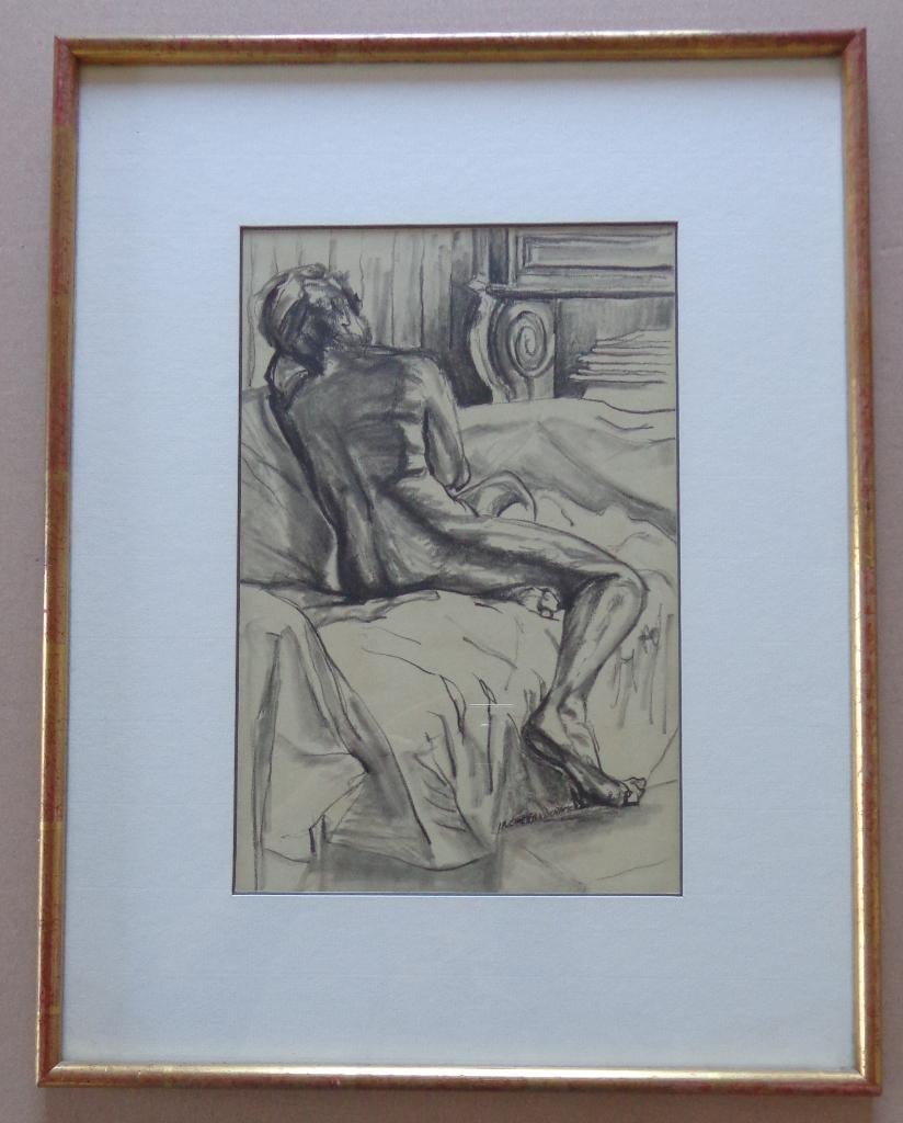 IRENE VANDENAMEELE / NAAKT / ORIGINEEL / 45x35cm /  KADER, Enlèvement ou Envoi