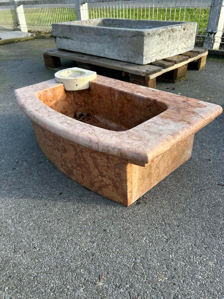 Unieke oude marmeren handwasser of lavabo, Ophalen, Gebruikt, Steen, Wastafel