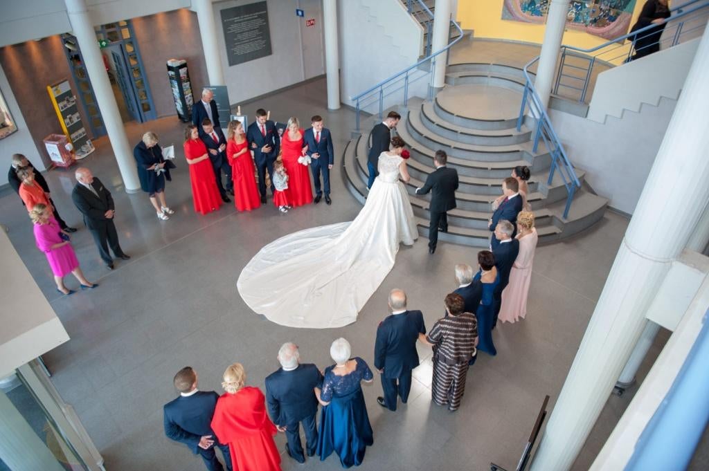mooi trouwkleed, lasposa , was in nieuwkuis, Kleding | Dames, Gelegenheidskleding, Ophalen, Zo goed als nieuw, Maat 42/44 (L)