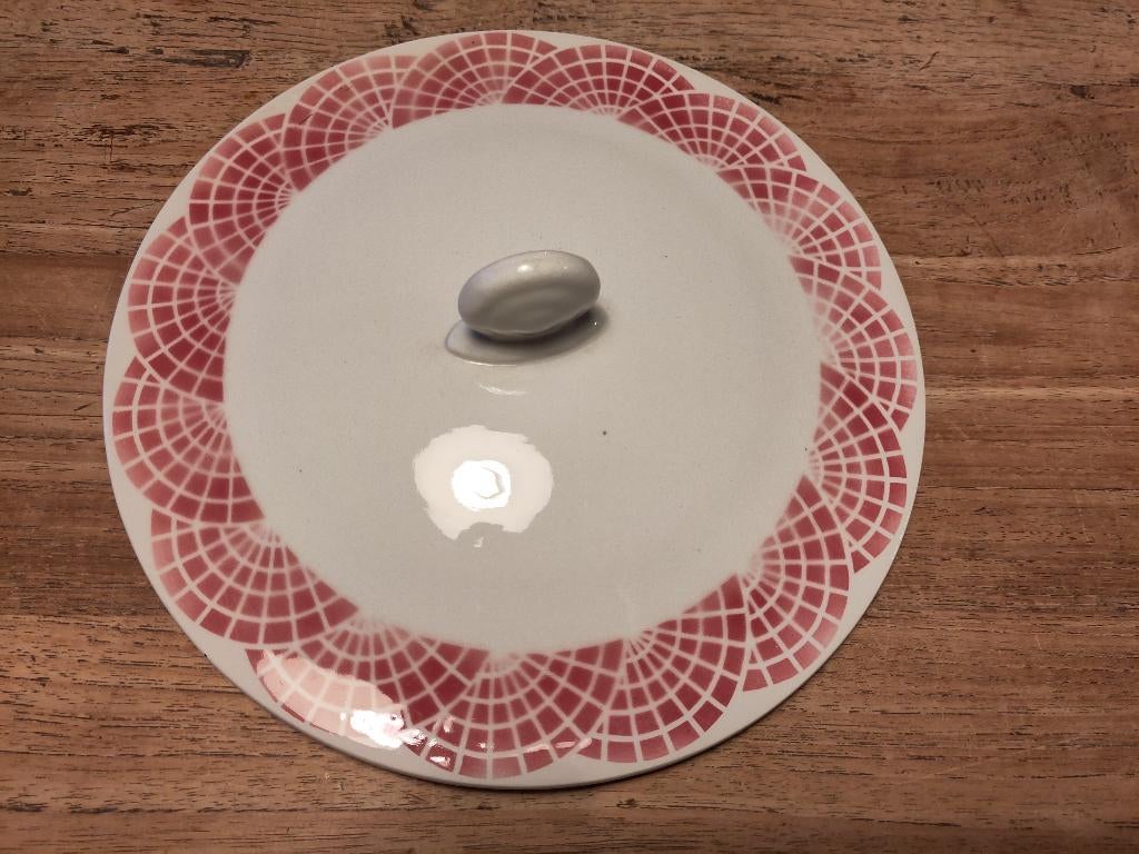 Deksel wit met roze patroon, Ophalen