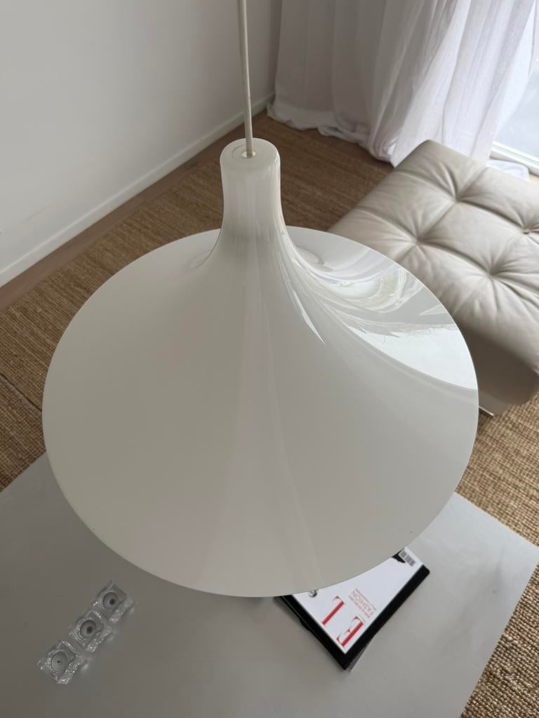 Vintage witte heksenhoed hanglamp, Huis en Inrichting, Ophalen, Zo goed als nieuw