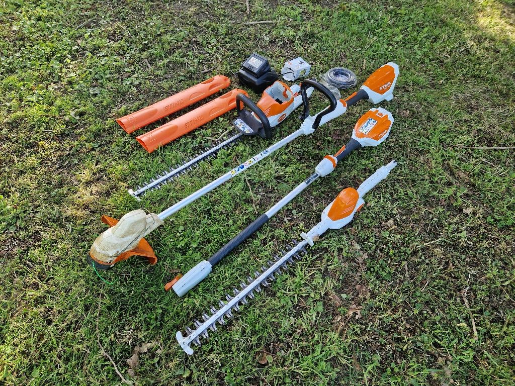 Lot Stihl taille-haie + coupe-bordure HSA 50/HLA 56/FSA 57, Enlèvement, Utilisé, Batterie, Stihl