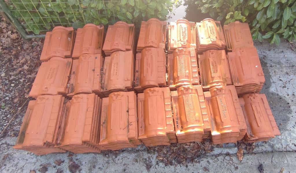 Belgische stormtegels Pottelberg Sterreberg zoals nieuw, Ophalen, Steen of Klei, Zo goed als nieuw, 15 m² of meer