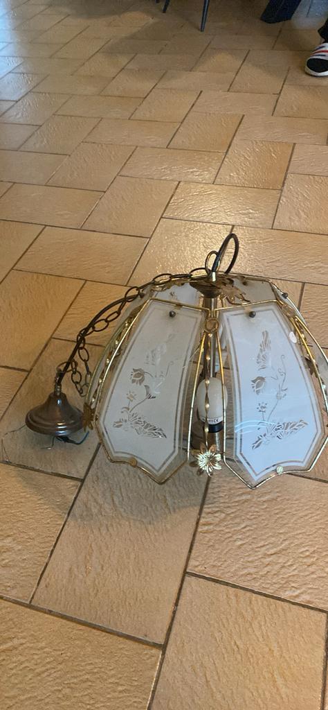 Ancien lustre à suspendre 4 ampoules, Maison & Meubles, Lampes | Suspensions, Enlèvement, Utilisé