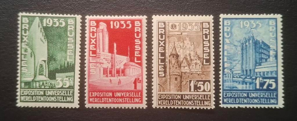Belgique : OBP 386/89 ** Exposition universelle de 1934., Timbres & Monnaies, Sans timbre, Neuf, Enlèvement ou Envoi, Non oblitéré