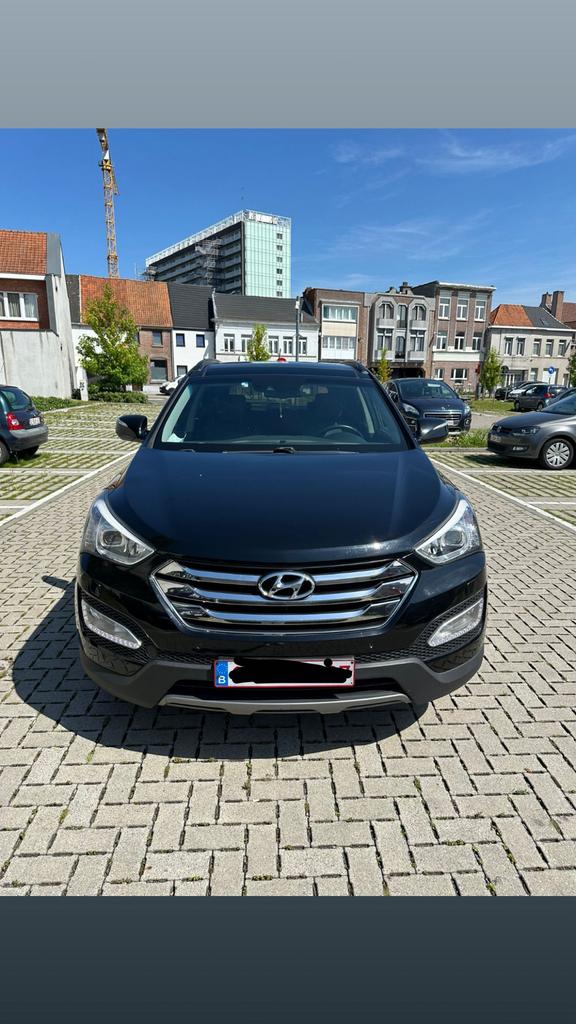 Hyundai santa fe 2014 - 2.0CRDi - Euro 6-Diesel-7Zitplaatsen, Autos, Cuir, 7 places, Boîte manuelle, Noir