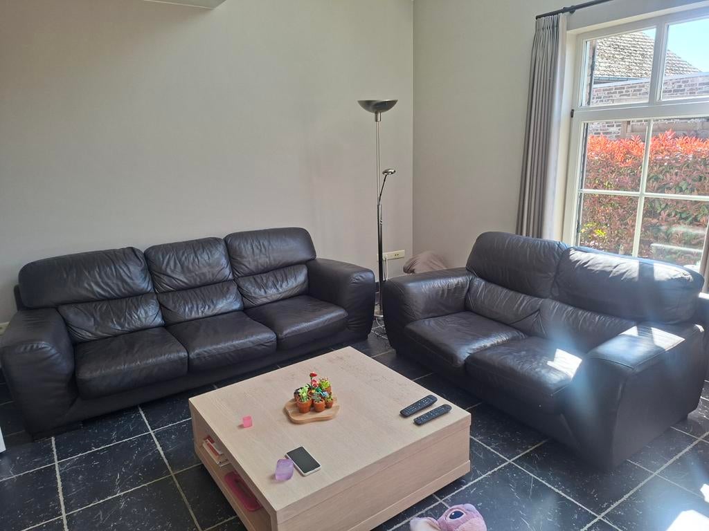 Lederen salon, Maison & Meubles, Canapés | Coins salons complets, Enlèvement