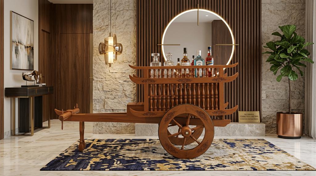 Unique Thai Ox Cart – Lanna Style – Solid Teak – Handmade, Teck, 75 cm ou plus, 150 à 200 cm, Comme neuf