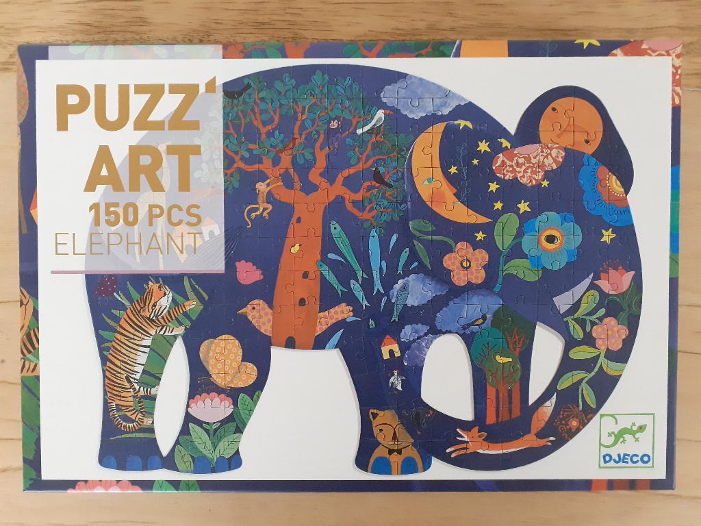 puzzel - Djeco puzz'art olifant, Ophalen, Meer dan 50 stukjes, Zo goed als nieuw, 6 jaar of ouder