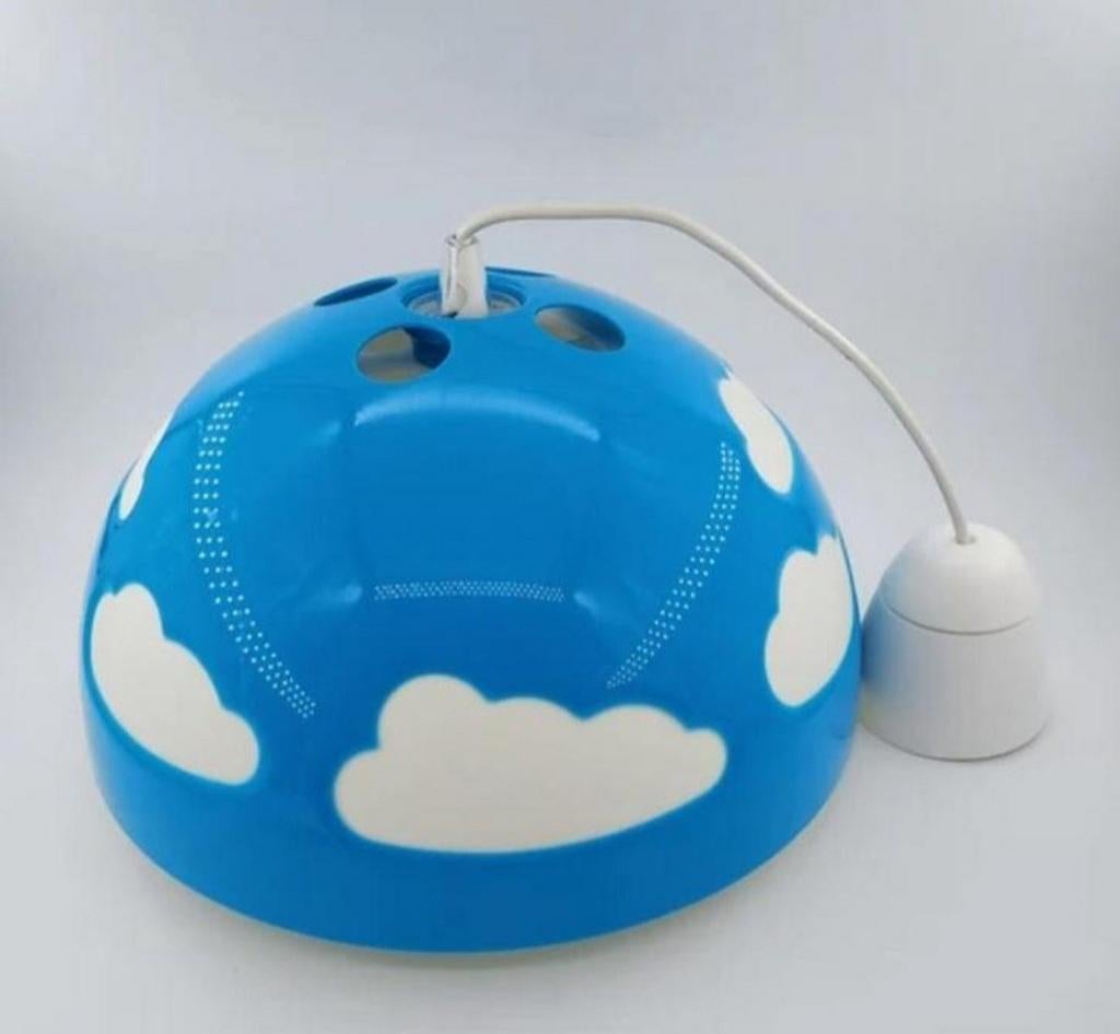 Vintage 90's Skojig ikea wolkenlamp blauw, Ophalen, Zo goed als nieuw, Lamp