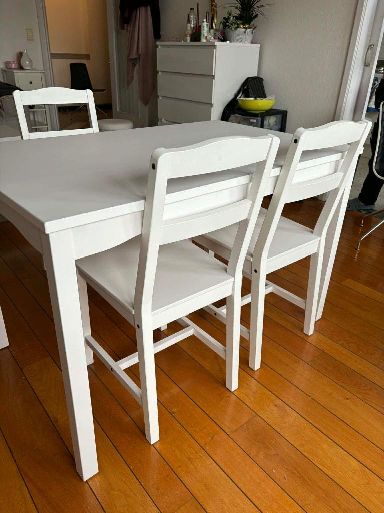 Table + 3 chaises IKEA, Enlèvement, Comme neuf