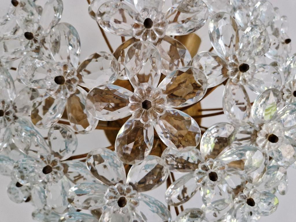 Grote Italiaanse plafondlamp, Murano-glas bloemen,1970, Ophalen of Verzenden