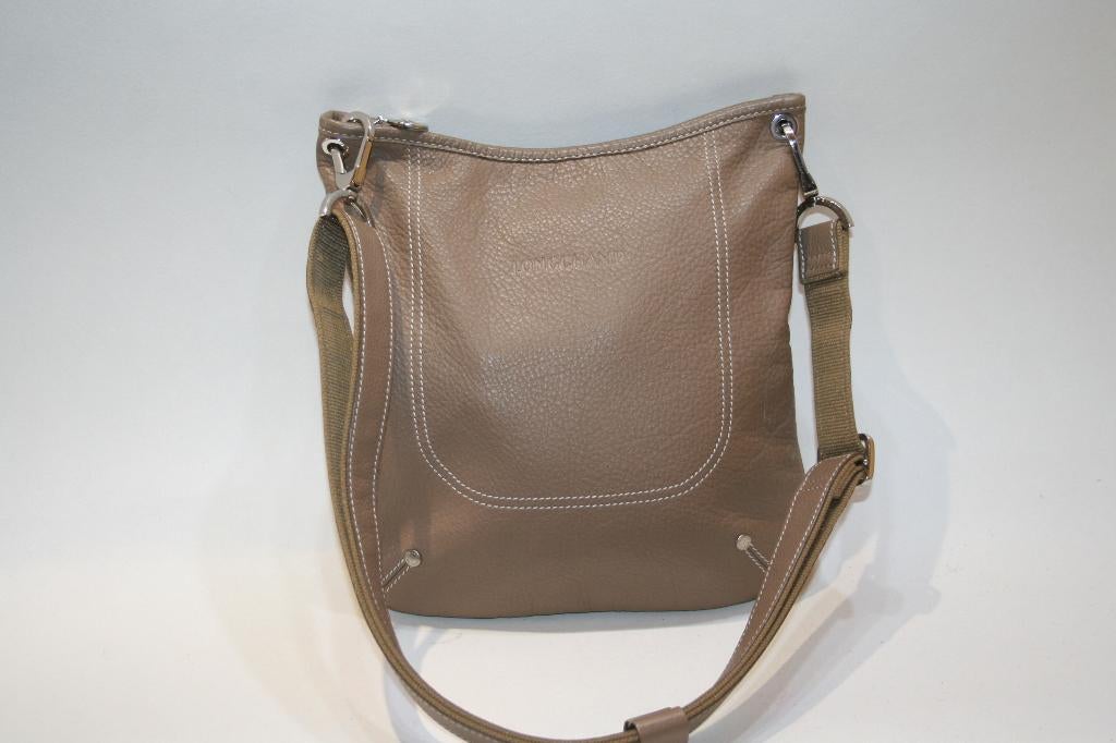 Longchamp schoudertas/crossbody beige generfd leer TOP, Ophalen of Verzenden, Zo goed als nieuw, Beige, Leer
