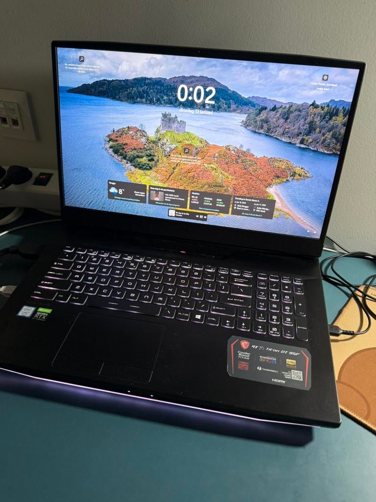 MSI titan Dt 95f, Computers en Software, Windows Laptops, 32 GB, Ophalen of Verzenden, Zo goed als nieuw, Gaming