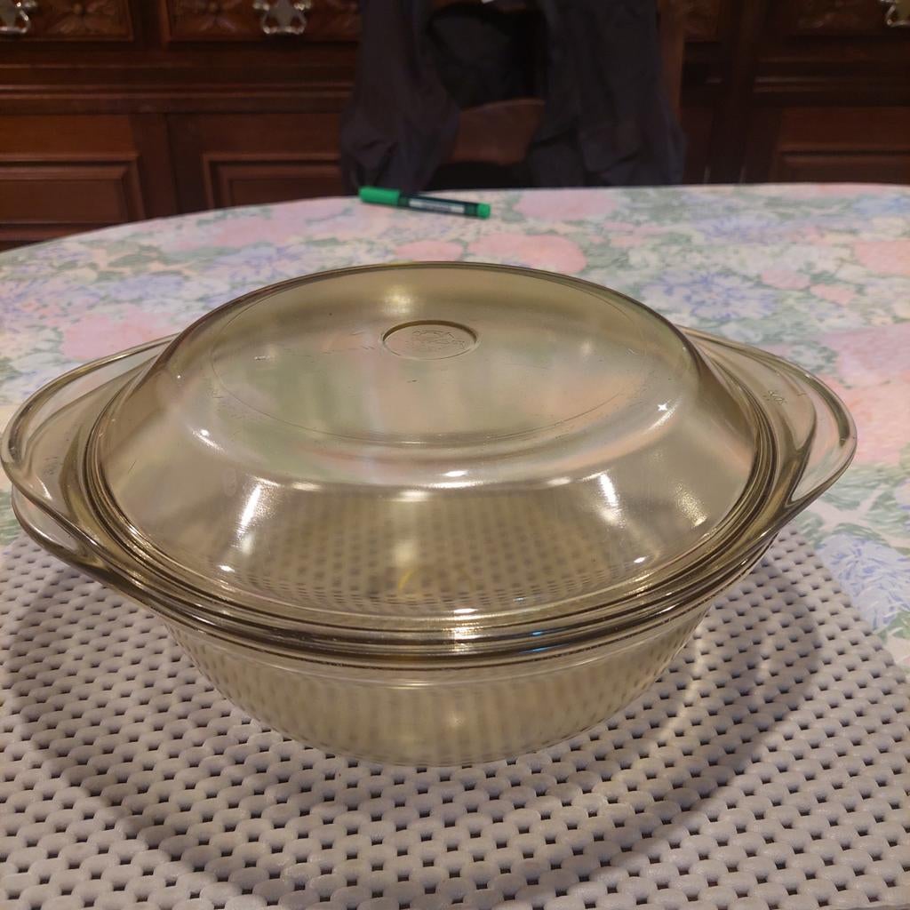 Ovenschotel in glas 26 cm doormeter, Ophalen of Verzenden, Zo goed als nieuw, Glas