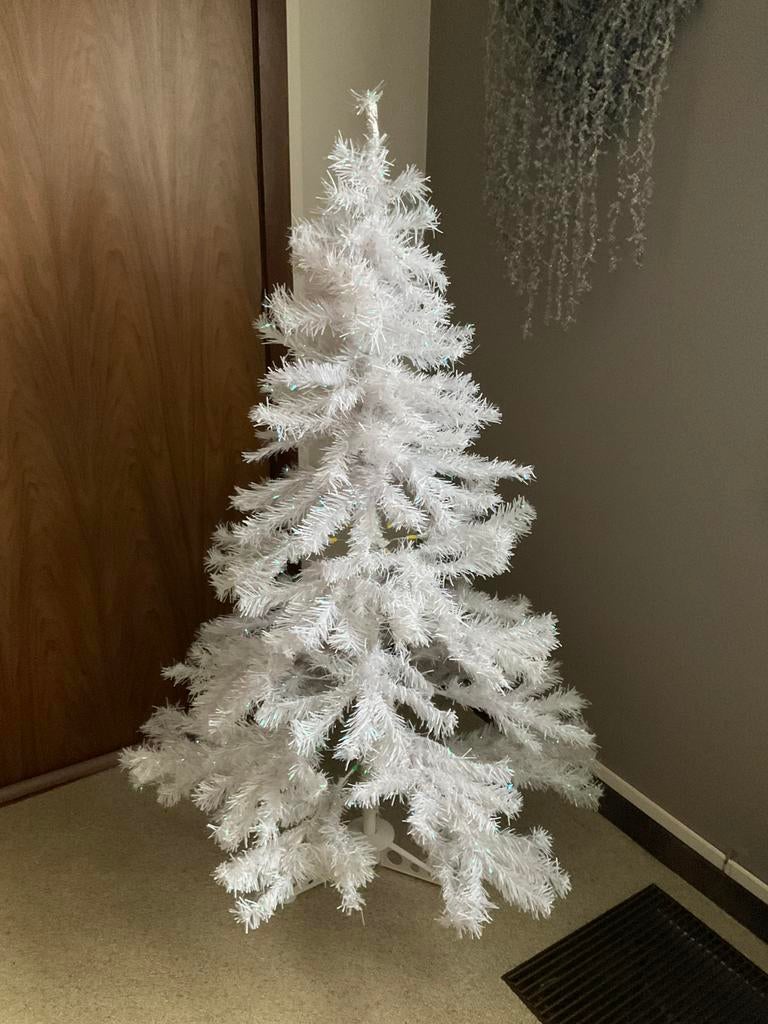 Kerstboom wit met zachte  regenboogkleuren, Ophalen, Zo goed als nieuw