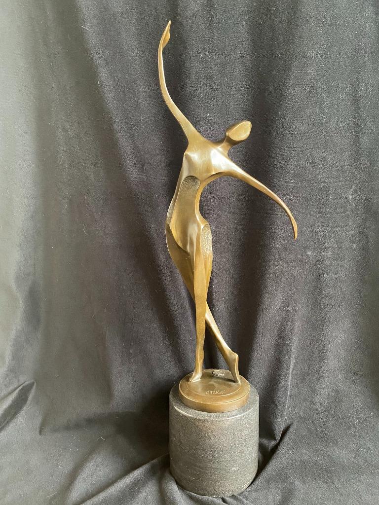 Bronzen abstracte dame 53cm! Milo/stempel groot zuiver brons, Antiquités & Art, Art | Sculptures & Bois, Enlèvement ou Envoi