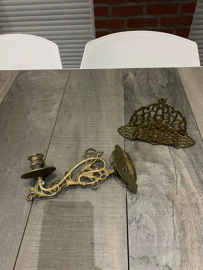 Bougeoir mural ancien avec porte-serviettes, Enlèvement, Comme neuf