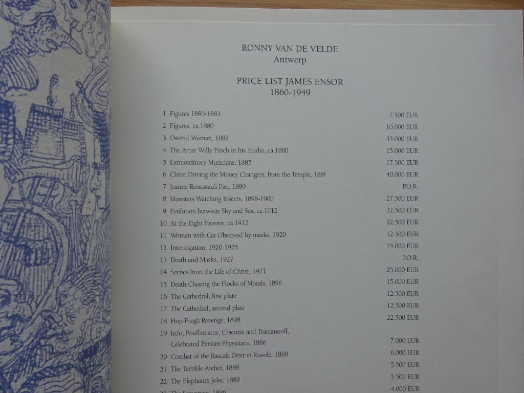 James Ensor 2005 catalogue exhibition Ronny Van de Velde Ant, Enlèvement ou Envoi, Neuf, Peinture et dessin