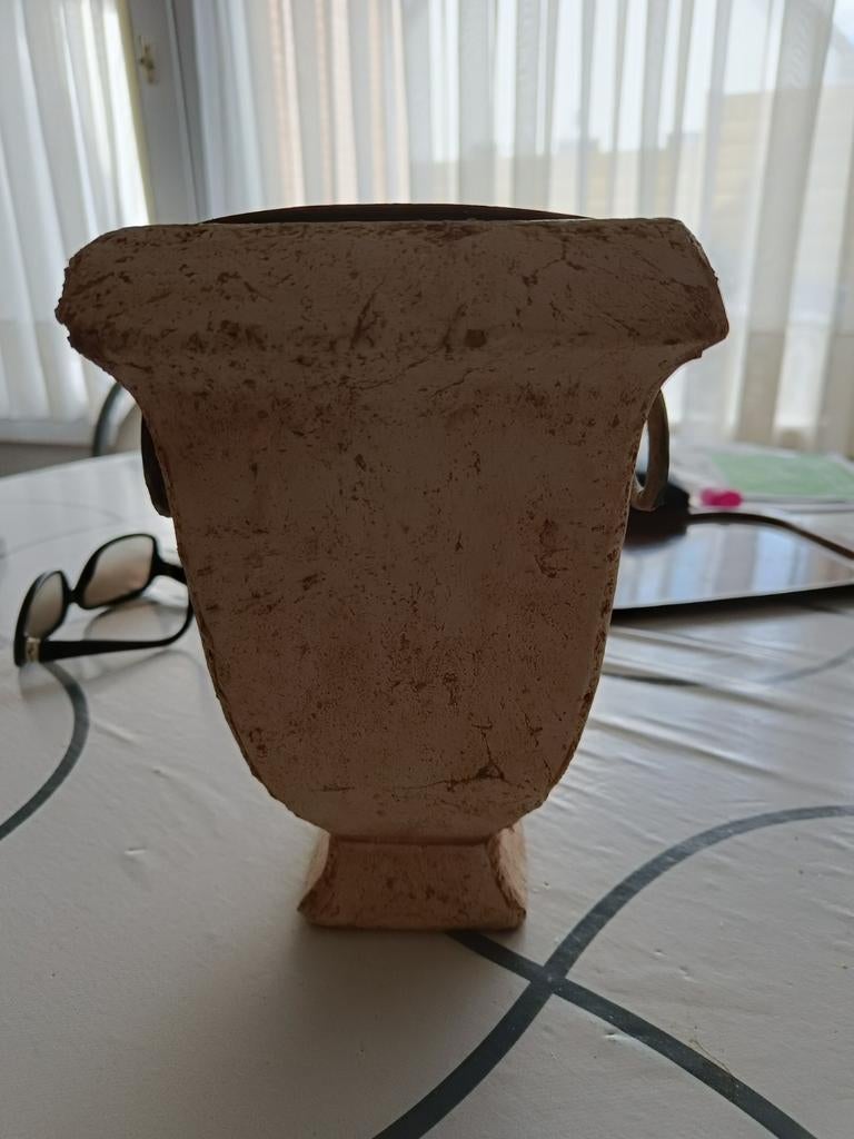 Aarden terra cotta bloempot, Vierkant, Ophalen of Verzenden, Zo goed als nieuw, Balkon