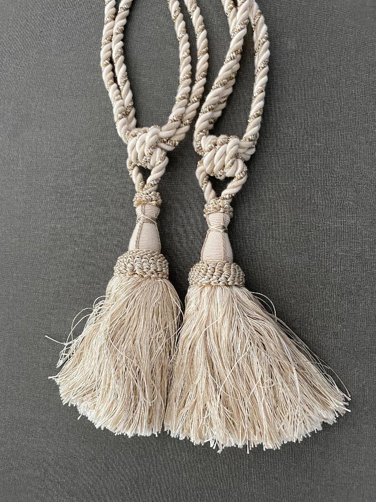 Embrasse rideaux ( 2 pièces ), Maison & Meubles, Enlèvement, Comme neuf, Blanc