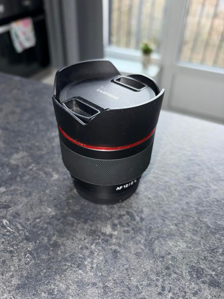 SAMYANG 12mm F2 AF APS-C Sony emount, Audio, Tv en Foto, Ophalen, Zo goed als nieuw, Groothoeklens