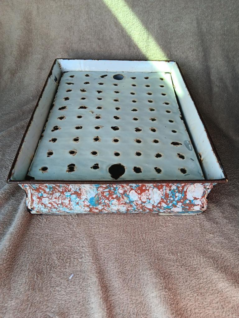 Oude afdruipbak in emaille café, Ophalen of Verzenden, Gebruikt, Gebruiksvoorwerp