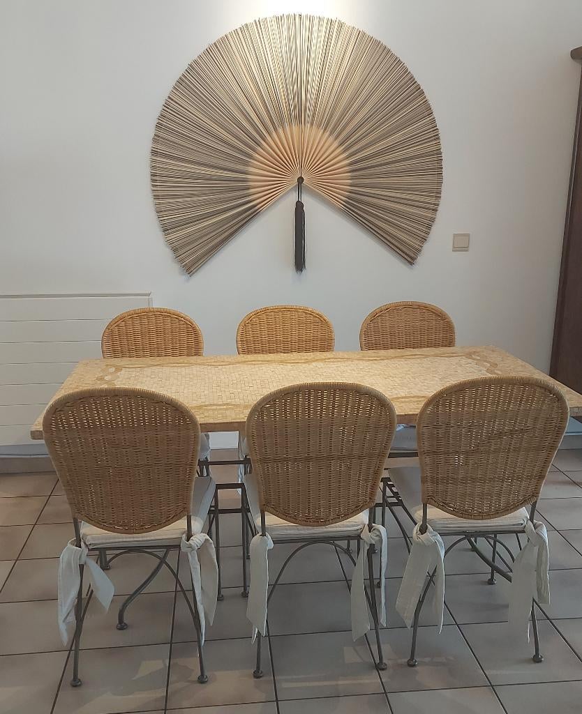 Eettafel en 6 stoelen, 150 à 200 cm, Cinq personnes ou plus, Comme neuf, Enlèvement