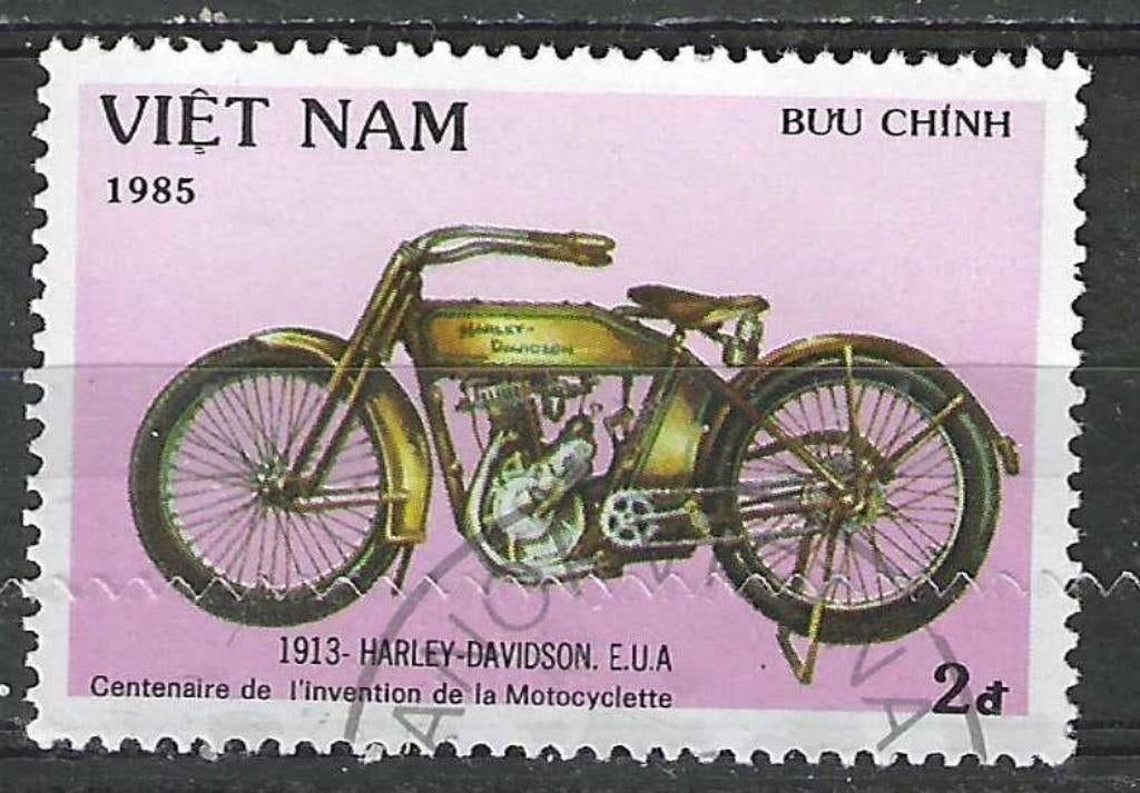 Vietnam 1985 - Yvert 593 - 100 ans de Moto - Harley (ST), Envoi, Affranchi