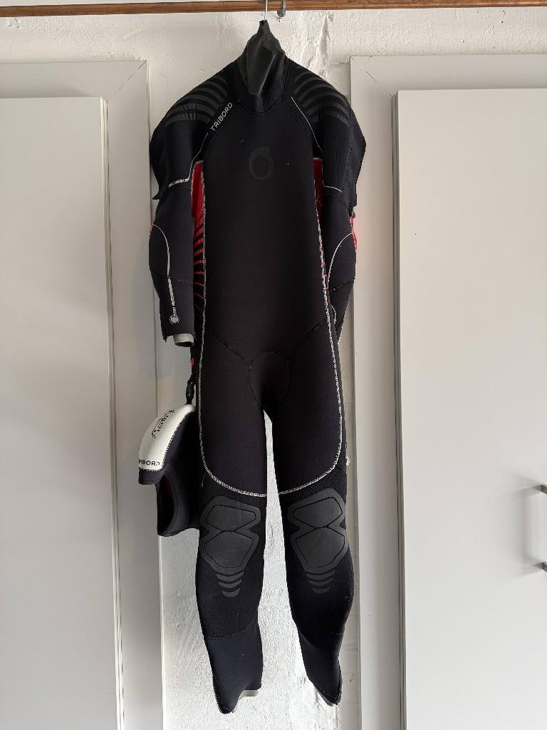 Semi dry Tribord duikpak (7mm) met bijhorende kap, Enlèvement, Comme neuf, Combinaison de plongée