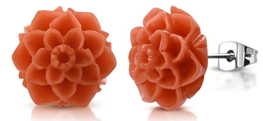 Roestvrij stalen dahlia oorbellen - 10 mm, Ophalen of Verzenden, Nieuw