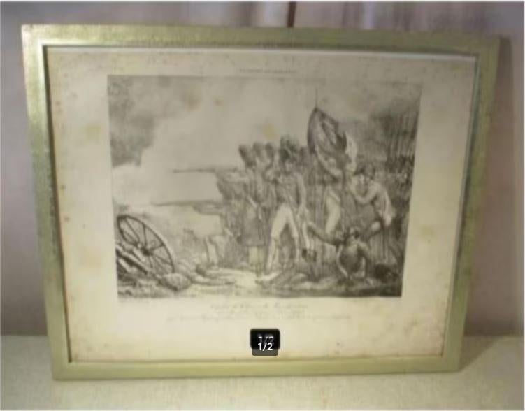 Belle gravure ancienne 'Combat de Thuir' - Grenier, Enlèvement ou Envoi