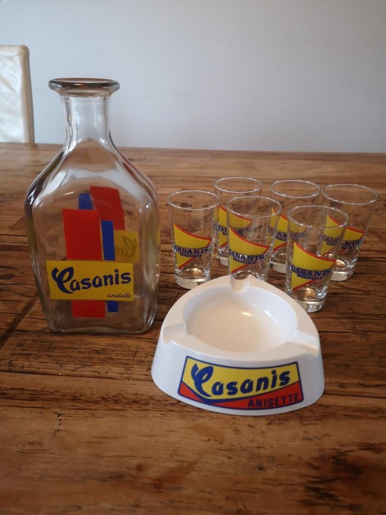 CASANIS Anisette...Karaf...Glazen...Asbak.. 60's!!, Verzamelen, Merken en Reclamevoorwerpen, Zo goed als nieuw, Ophalen of Verzenden