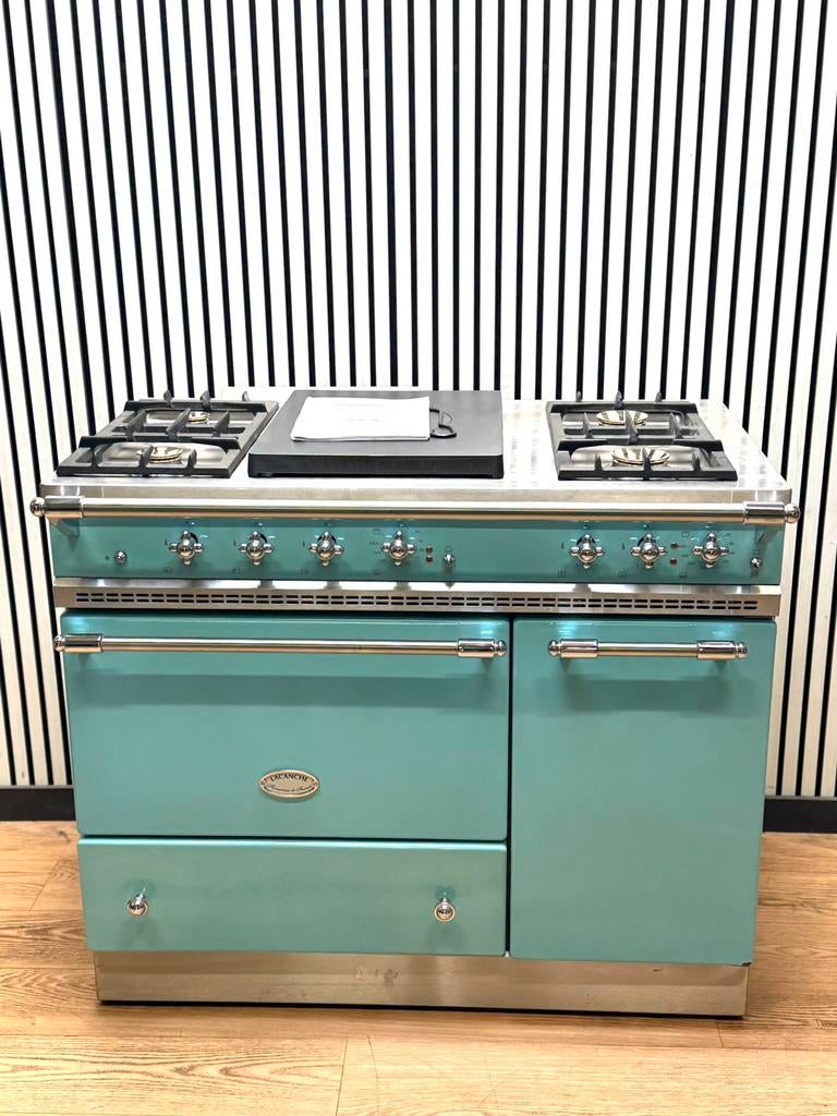 Unieke Lacanche Fornuis Koraalblauw / Coupe de feu 110 cm, Elektronische apparatuur, Ovens, Hete lucht, 60 cm of meer, Ophalen of Verzenden