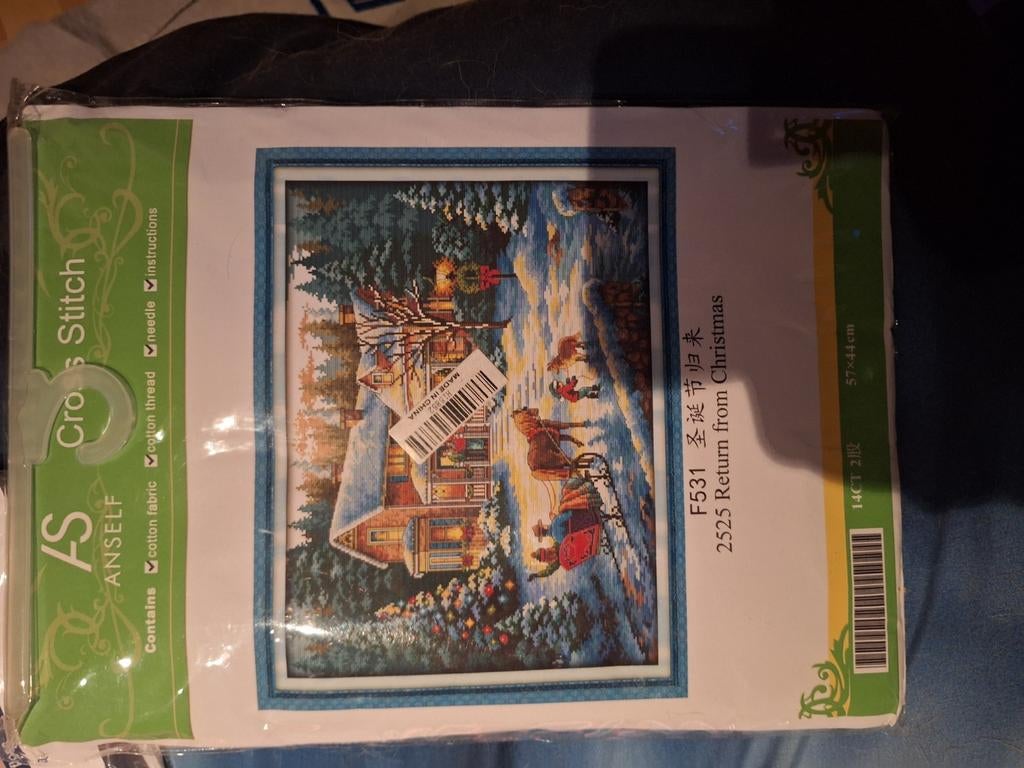 Winterlandschap kruissteek pakket, Verzamelen, Ophalen of Verzenden, Zo goed als nieuw