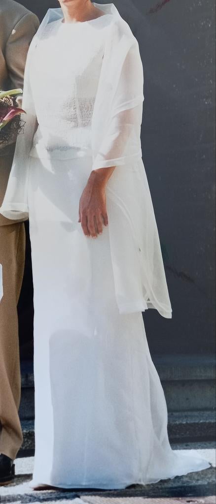 Trouwkleed in 2 delen, gebroken wit., Kleding | Dames, Trouwkleding en Trouwaccessoires, Ophalen, Trouwjurk, Linea raffaelli, Wit