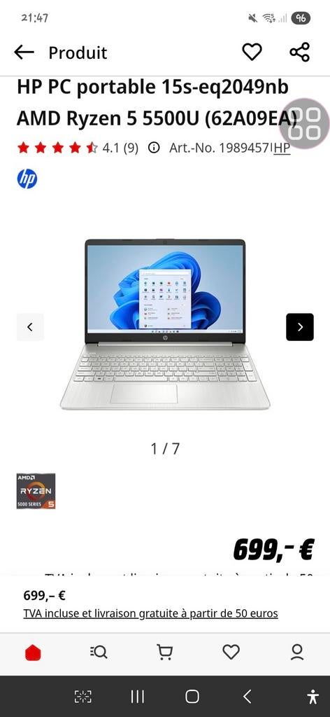 Hp 15 pouces, Informatique & Logiciels, Enlèvement ou Envoi, 15 pouces